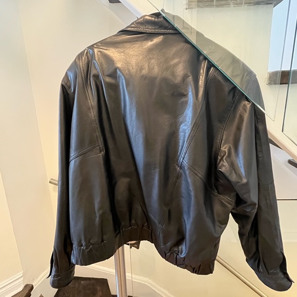 Vintage Leather Bomber Jacket - Picture 3 of 3